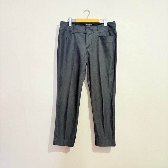 Banana Republic ‘Jackson’ Charcoal Gray Ankle Cropped Pants Subtle Sheen - Picture 1 of 15
